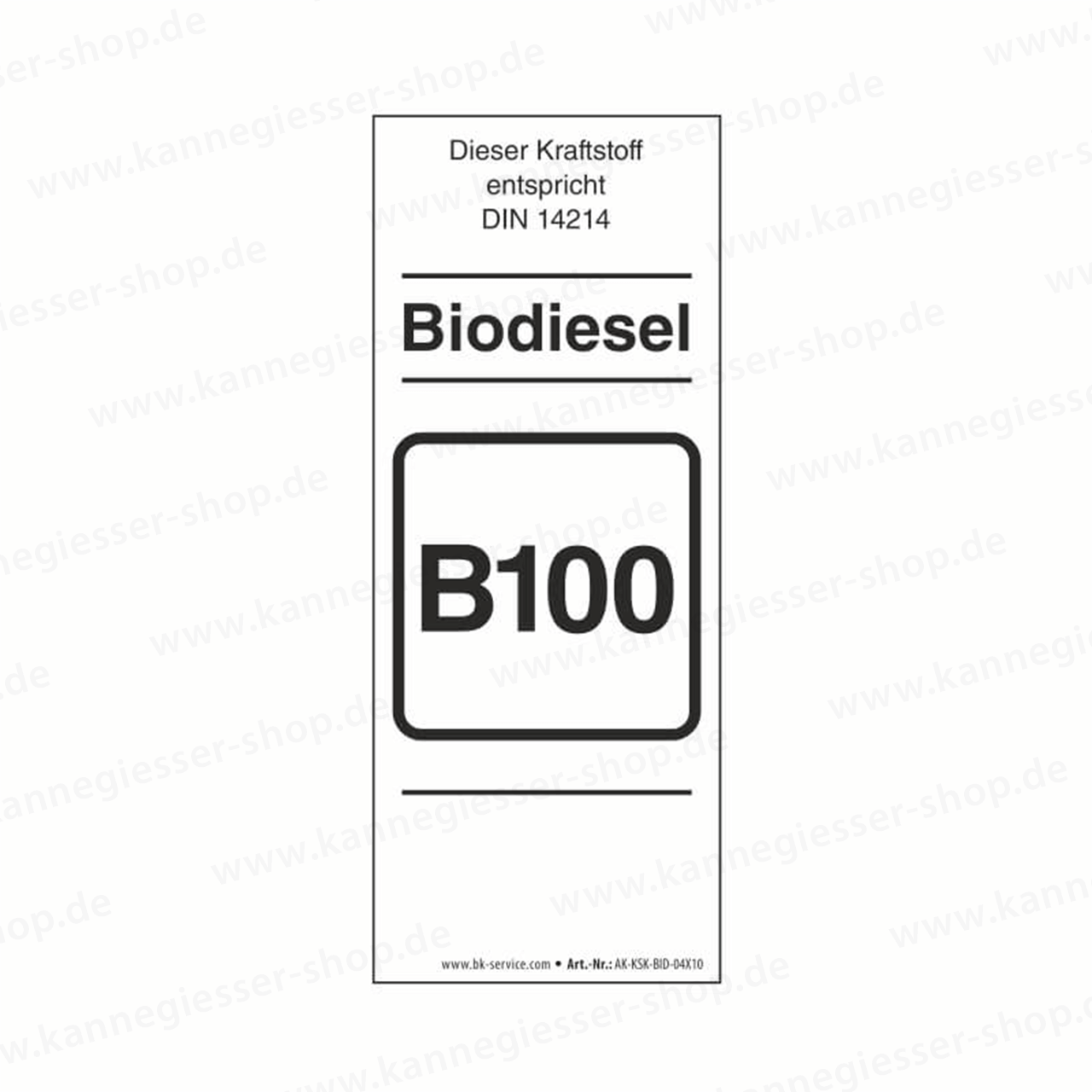 10er-Set Aufkleber - Kraftstoffkennzeichnung Biodiesel (DIN EN 14214)
