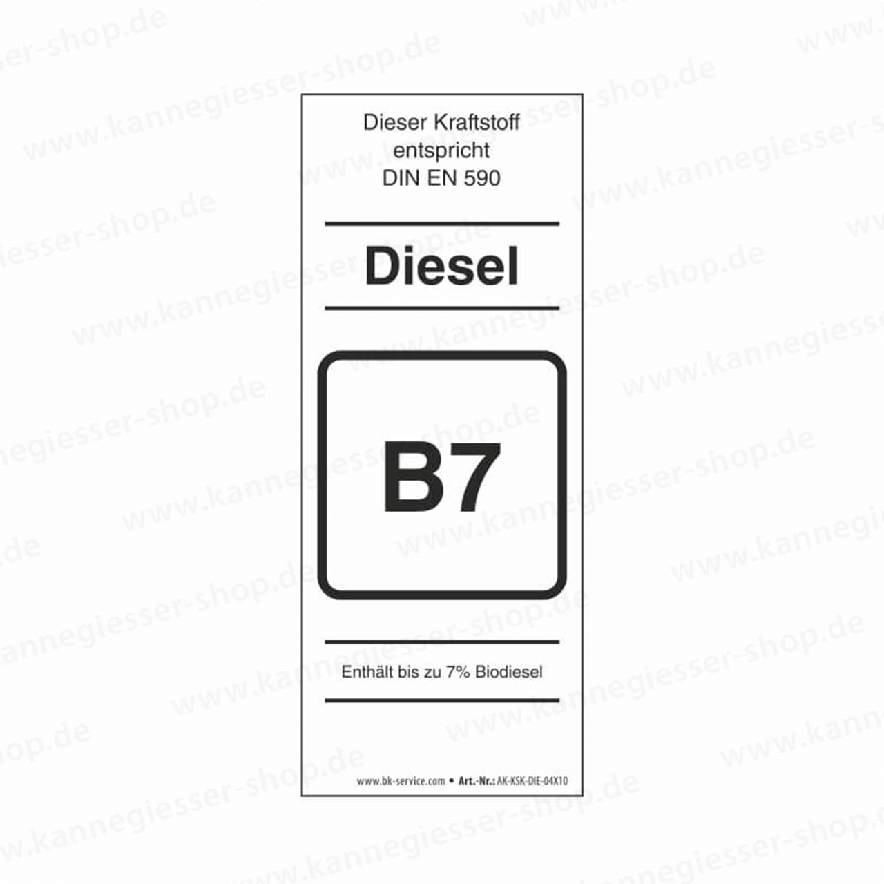Aufkleber - Kraftstoffkennzeichnung Diesel (DIN EN 590)