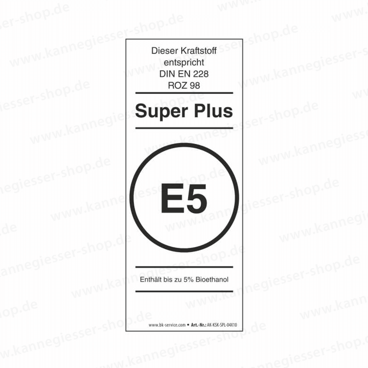 Aufkleber - Kraftstoffkennzeichnung Super Plus (DIN EN 228)