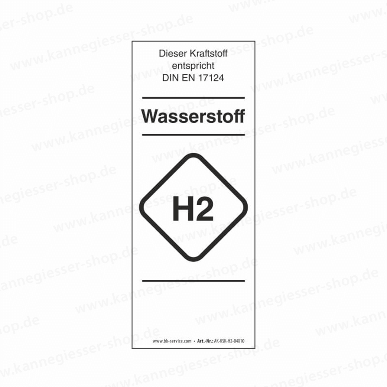 Aufkleber - Kraftstoffkennzeichnung Wasserstoff (DIN EN 17 124)